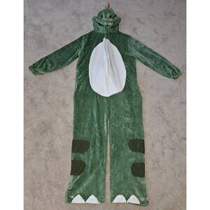 Olaola Green Dinosaur Fleece Hooded Pajamas Halloween Costume Adult Large